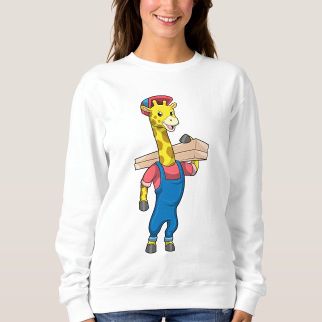Giraffe as Carpenter with Wood T Shirt (Framsida)