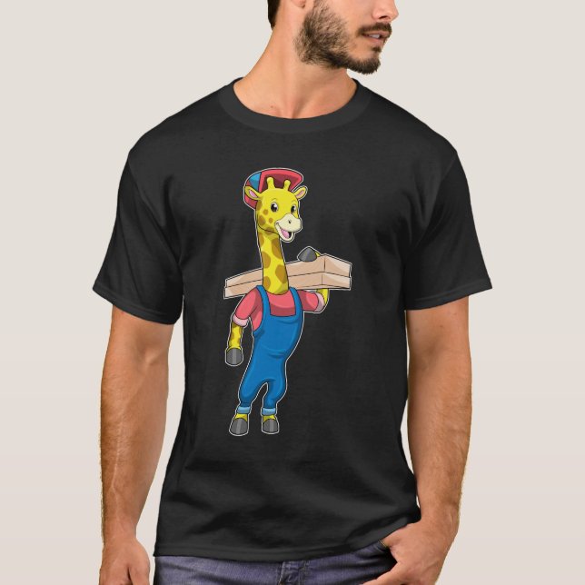 Giraffe as Carpenter with Wood T Shirt (Framsida)