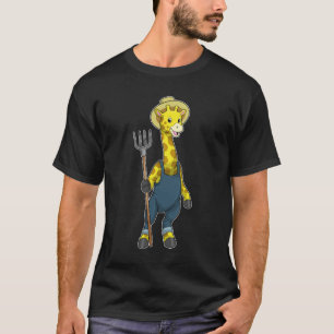 Giraffe as Farmer med Pitchfork T Shirt