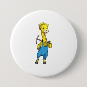 Giraffe as Miner med Pickaxe Knapp