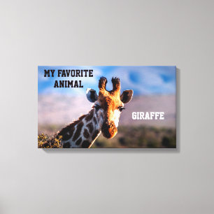 Giraffe as My Favorite Animal Anpassningsbar Canvastryck