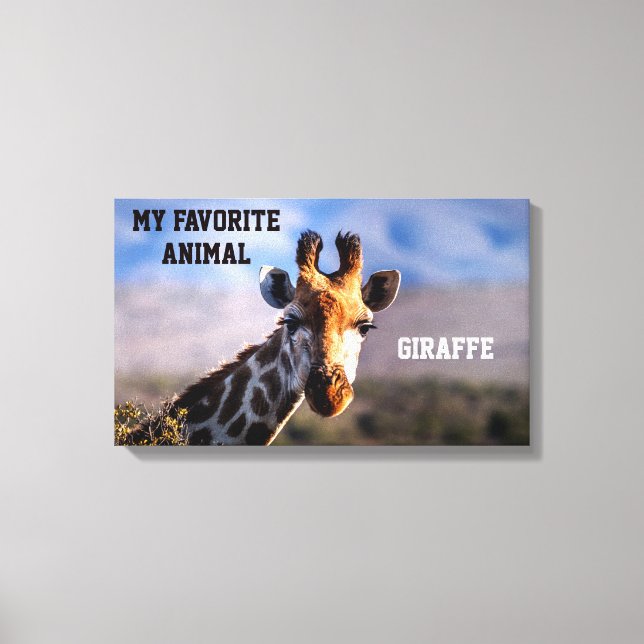 Giraffe as My Favorite Animal Anpassningsbar Canvastryck (Framsida)