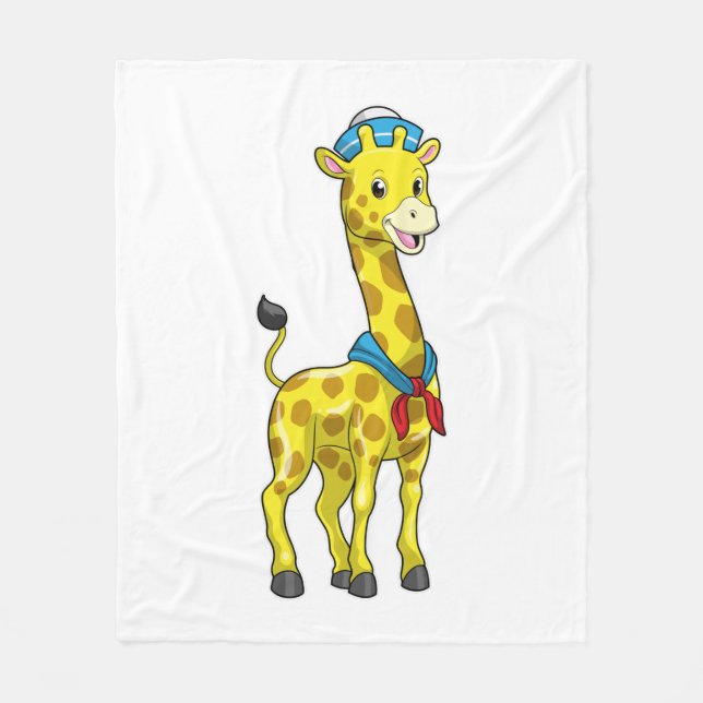 Giraffe as Sailor with Sailor hat Fleecefilt (Framsidan)