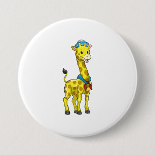 Giraffe as Sailor with Sailor hat Knapp