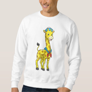 Giraffe as Sailor with Sailor hat Lång Ärmad Tröja