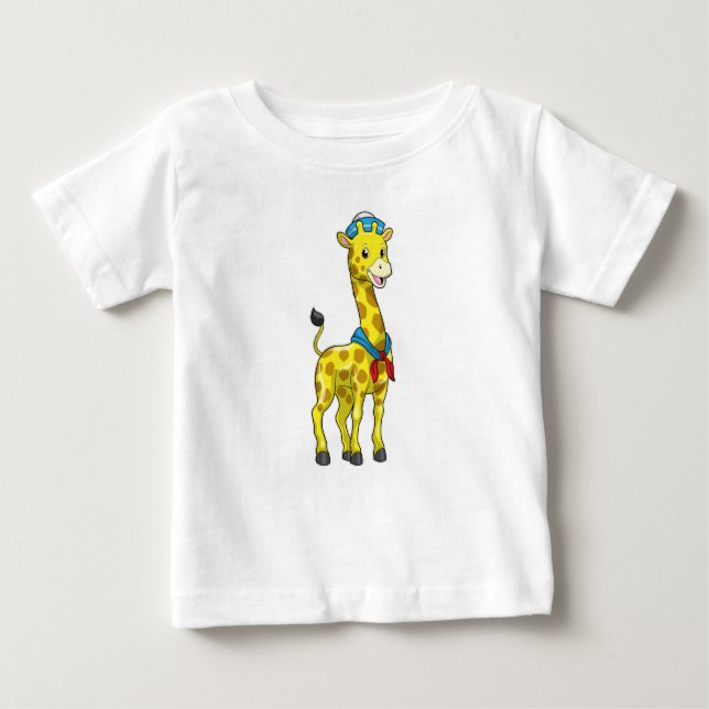 Giraffe as Sailor with Sailor hat T Shirt (Framsida)