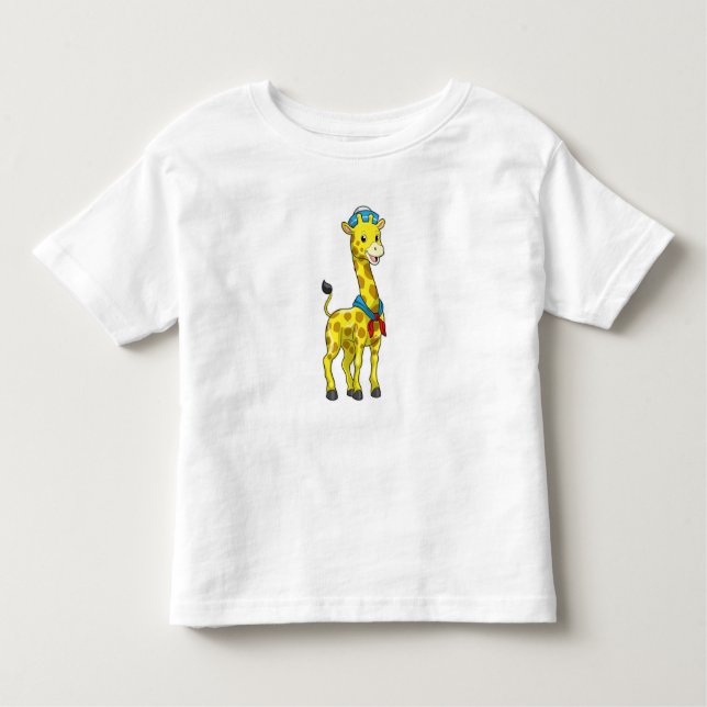 Giraffe as Sailor with Sailor hat T Shirt (Framsida)