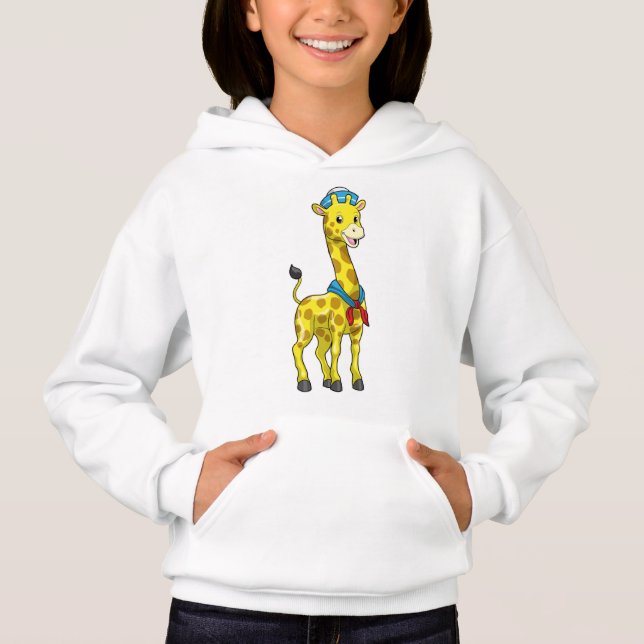 Giraffe as Sailor with Sailor hat T Shirt (Framsida)
