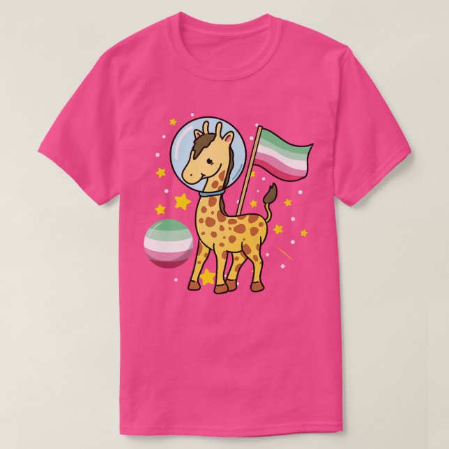 Giraffe Astronaut Abroseual Pride T Shirt (Design framsida)