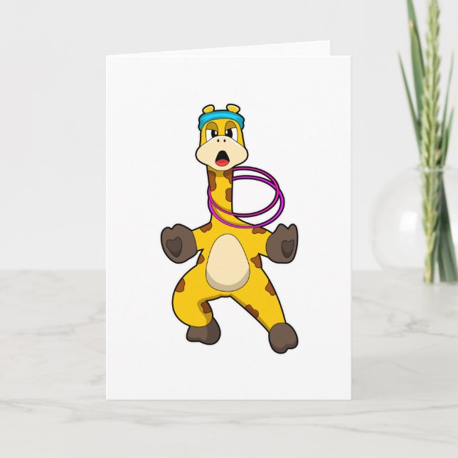 Giraffe at Fitness med Swing ring Kort (Framsida)