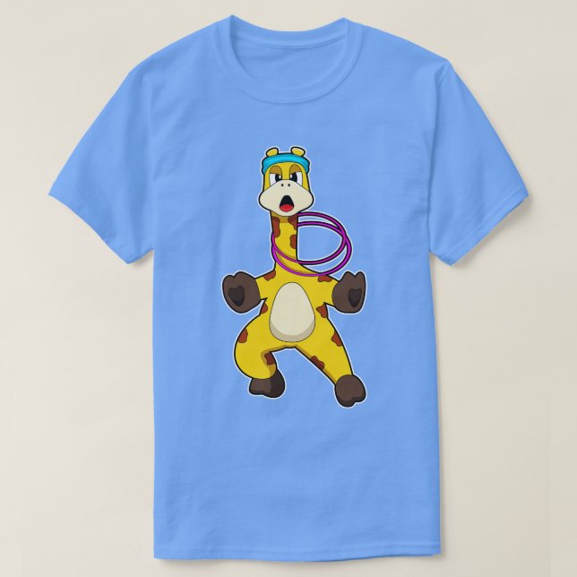 Giraffe at Fitness med Swing ring T Shirt (Design framsida)
