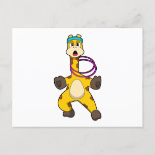 Giraffe at Fitness med Swing ring Vykort