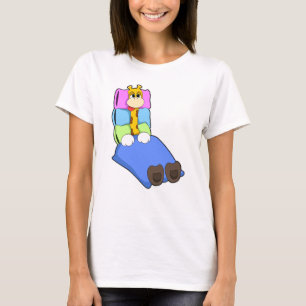 Giraffe at Sleeping with Blanket & Pillow T Shirt