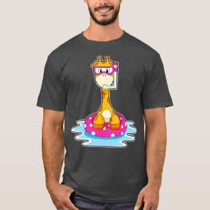 Giraffe at Swimming med Snorkel T Shirt