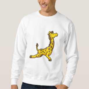 Giraffe at Yoga Stretching övningar Leg Lång Ärmad Tröja
