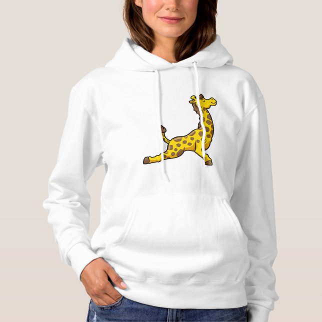 Giraffe at Yoga Stretching övningar Leg T Shirt (Framsida)