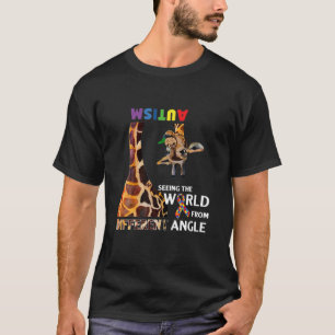 Giraffe Autism-dagen som ser världen från olika hå T Shirt