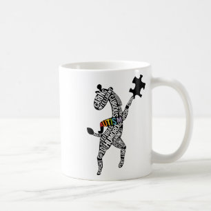Giraffe Autism Puzzle Typography Kaffemugg