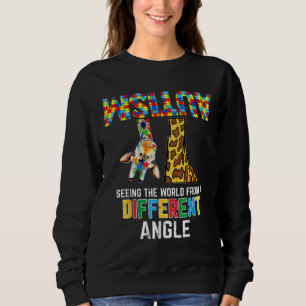 Giraffe Autism ser världen annorlunda Vinkel Aware T Shirt