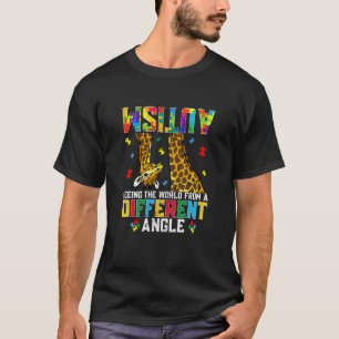 Giraffe Autism ser världen annorlunda Vinkel Aware T Shirt