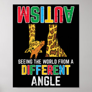 Giraffe Autism ser världen annorlunda Vinkel Poster