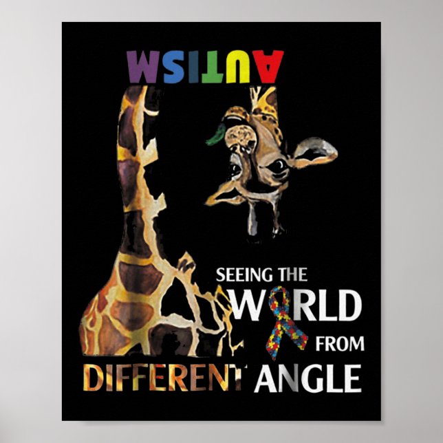 Giraffe Autism ser världen från olika håll Poster (Framsidan)