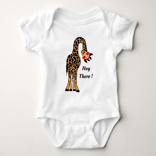 Giraffe Baby Bodydress - Hipster Animal Romper Gif T Shirt (Framsida)