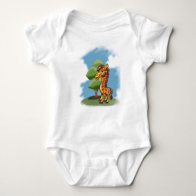Giraffe Baby Bodykoste T Shirt (Framsida)