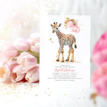 Giraffe Baby Cute Rosa Brown Guld Baby Shower