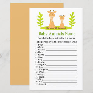 Giraffe Baby Djur Namn Lek