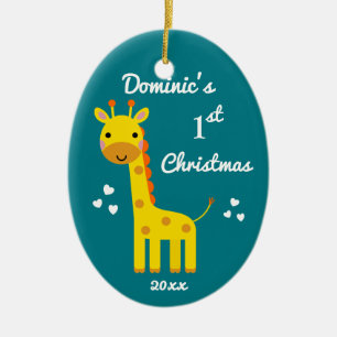 Giraffe Baby första julen Roligt Gift Julgransprydnad Keramik