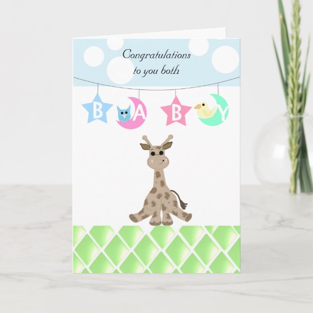 Giraffe Baby Grattiss Kort (Framsida)