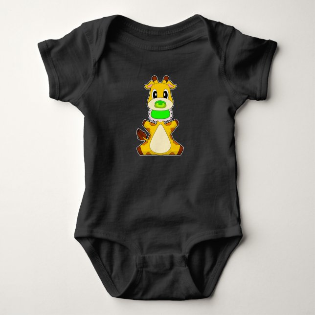 Giraffe Baby Nappar Bib T Shirt (Framsida)