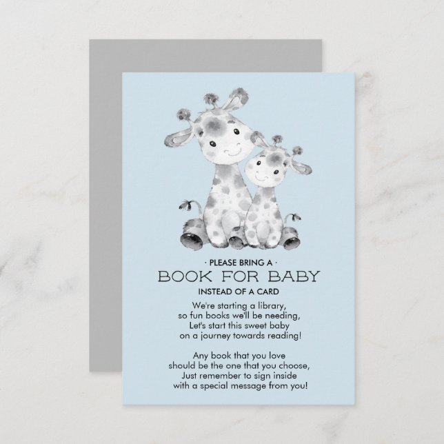 Giraffe Baby Shower Bok för Baby Card Inbjudningar (Fram/baksida)