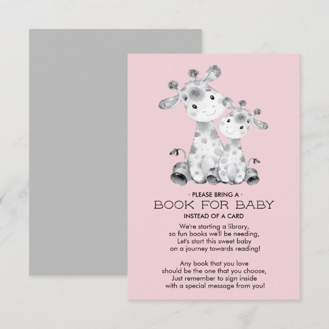 Giraffe Baby Shower Bok för Baby Card Inbjudningar (Fram/baksida)
