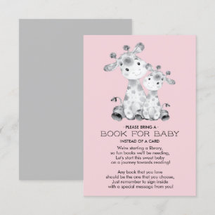 Giraffe Baby Shower Bok för Baby Card Inbjudningar