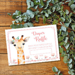 Giraffe Baby Shower Diaper Raffle Card Bordsnummer