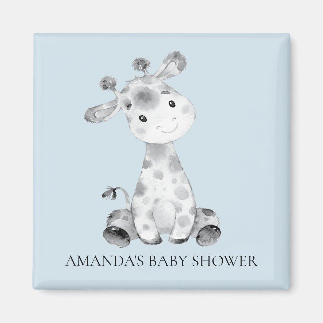 Giraffe Baby Shower Favor Magnet (Framsidan)