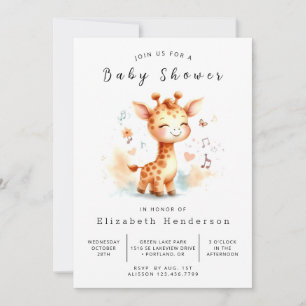 Giraffe Baby Shower för stollig-utskrivbar Giraffe Inbjudningar