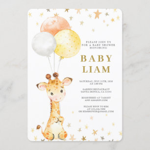 Giraffe Baby Shower Inbjudningar