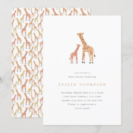 Giraffe Baby Shower Inbjudningar