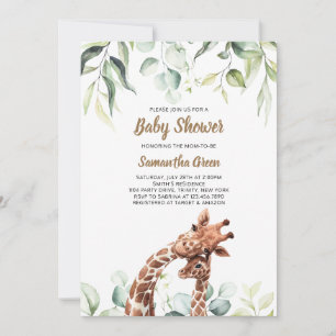 Giraffe Baby Shower Inbjudningar