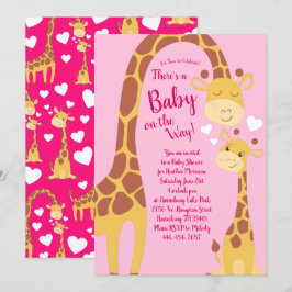 Giraffe Baby Shower Inbjudningar