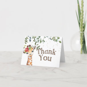 Giraffe Baby Shower-mappat Tackkort-kort Tack Kort