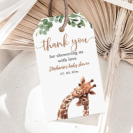 Giraffe Baby Shower Märkre Presentetikett