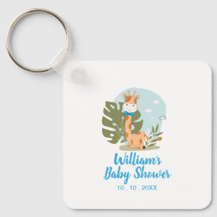 Giraffe Baby Shower Napkin (Boy Safari Animal) Nyckelring
