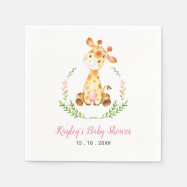Giraffe Baby Shower Napkin (Girl Safari Animal) Pappersservett