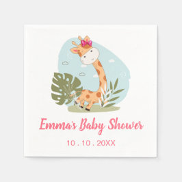 Giraffe Baby Shower Napkin (Girl Safari Animal) Pappersservett