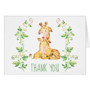Giraffe Baby Shower Party Tackkort Card OBS Kort