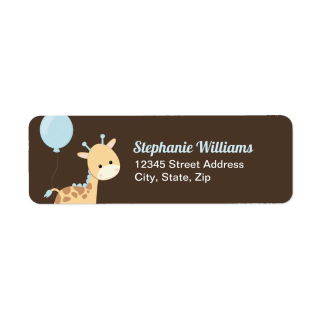 Giraffe Baby Shower-Returetiketter Returadress Etikett (Framsidan)